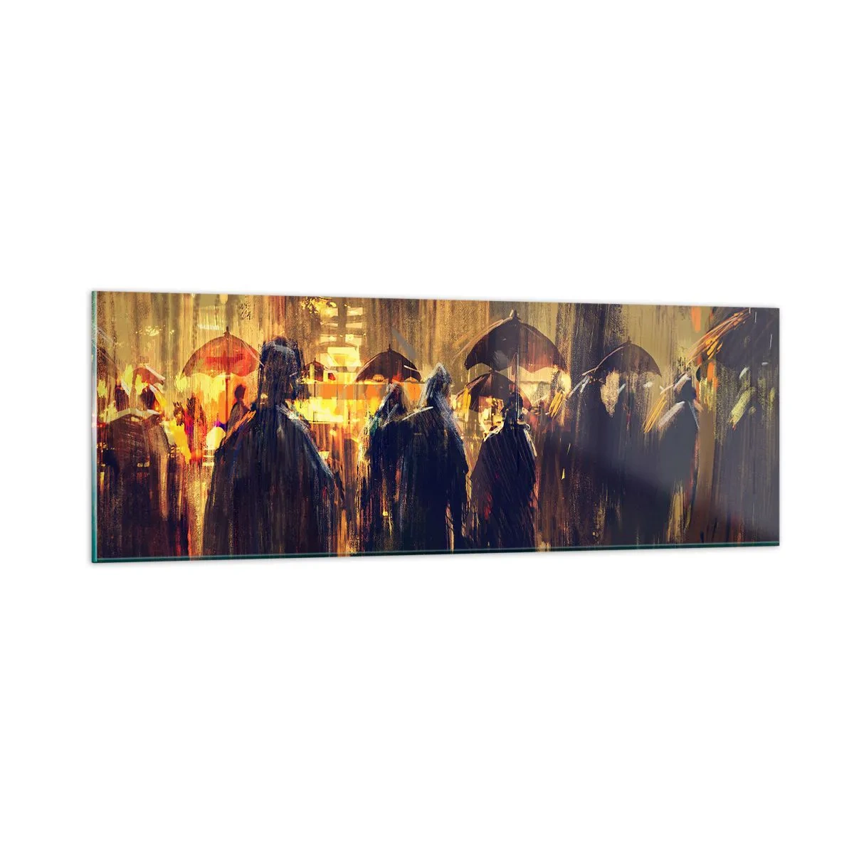 Impression sur verre - Image sur verre - Adeptes de la pluie - 90x30 cm