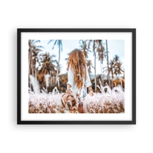 Affiche dans un cadre noir - Poster - Né de peluches d'herbe - 50x40 cm