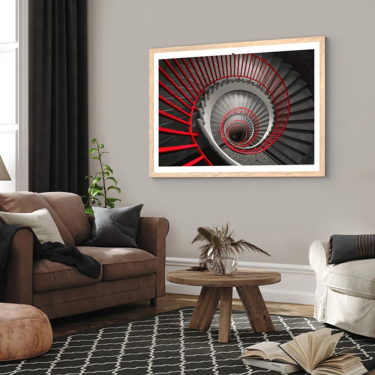 Affiche dans un chêne clair - Poster - Amusement architectural - 70x50 cm