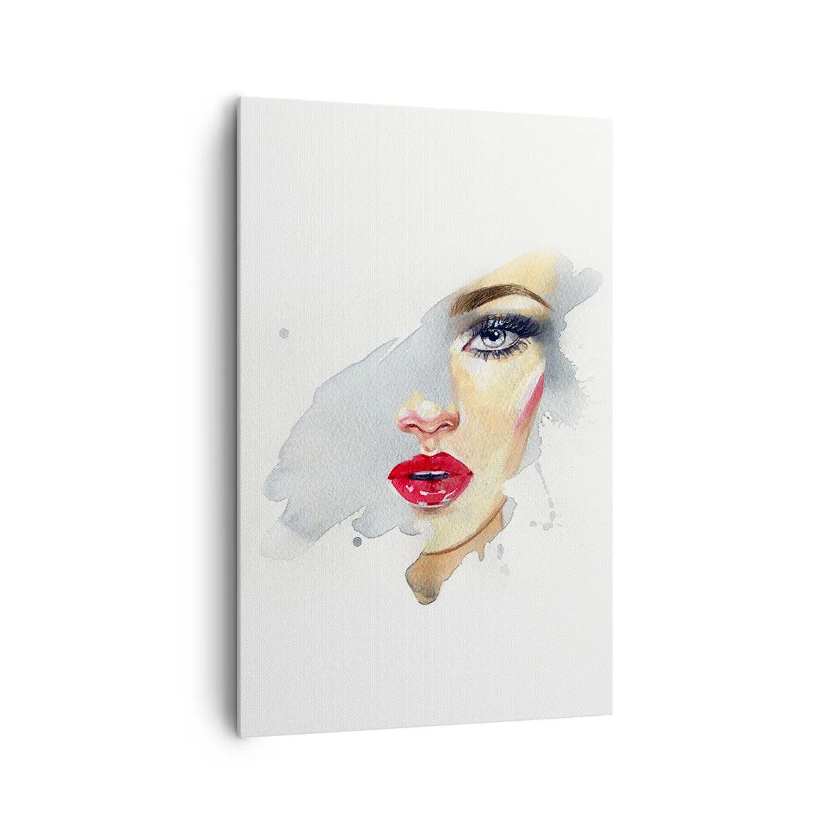 Impression sur toile - Image sur toile - Portrait à l'aquarelle d'une femme au regard intense. - 80x120cm - Reflet dans une goutte d'eau - Décoration murale moderne pour le salon et la chambre ARTTOR