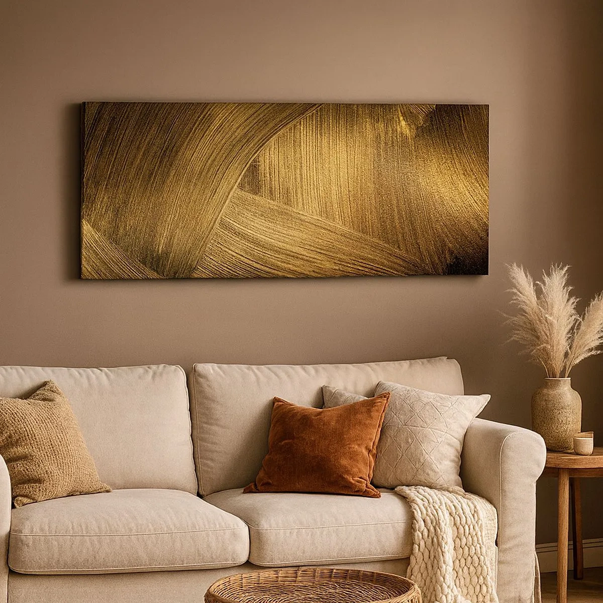 Impression sur toile - Image sur toile - Dans un labyrinthe en or - 100x40 cm