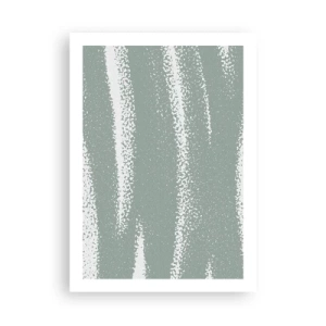 Affiche - Poster - Une composition minimaliste dans les tons de vert et de blanc - 50x70cm - Abstraction dans un climat hivernal - Décoration murale moderne pour le salon et la chambre ARTTOR