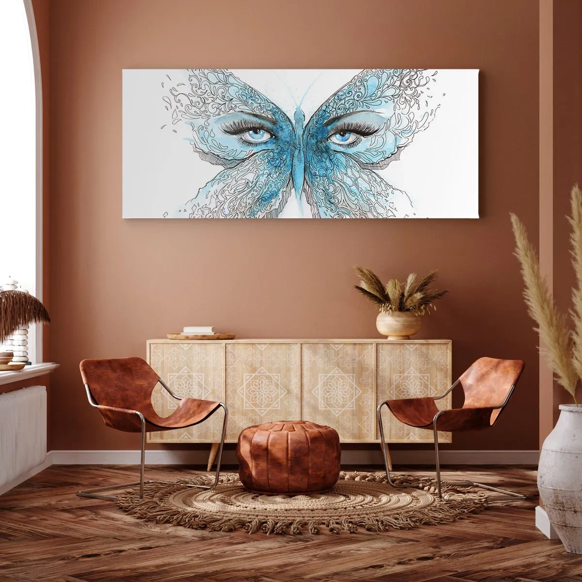 Impression sur toile - Image sur toile - Mésange bleue Eros - 100x40 cm