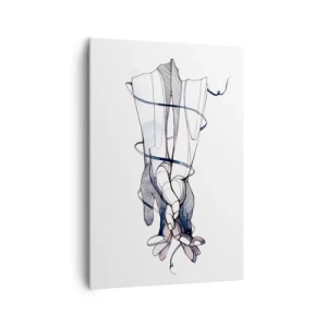 Impression sur toile - Image sur toile - Un dessin subtil d'une main avec une fleur délicate - 70x100cm - Étude du touché - Décoration murale moderne pour le salon et la chambre ARTTOR