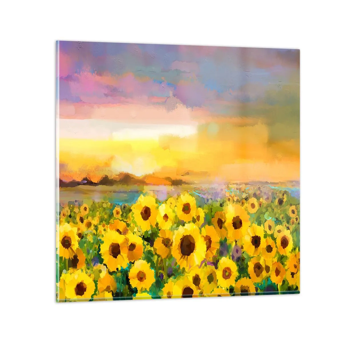 Impression sur verre - Image sur verre - Le soleil lui-même est descendu sur terre - 60x60 cm