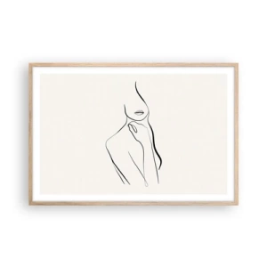 Affiche dans un chêne clair - Poster - Vague de mélancolie - 91x61 cm