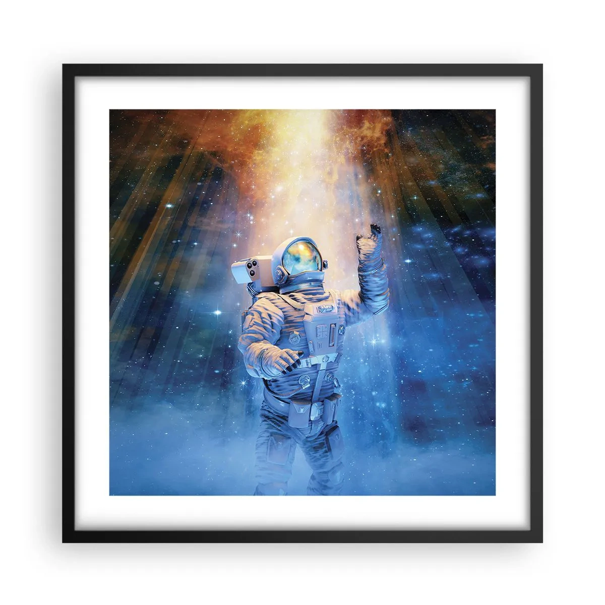 Affiche dans un cadre noir - Poster - Enfin arrivé - 50x50 cm