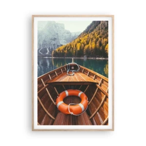 Affiche dans un chêne clair - Poster - Escapade en montagne - 70x100 cm