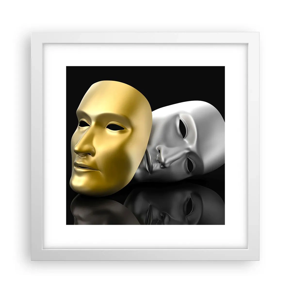 Affiche dans un cadre blanc - Poster - La vie est un théâtre - 30x30 cm