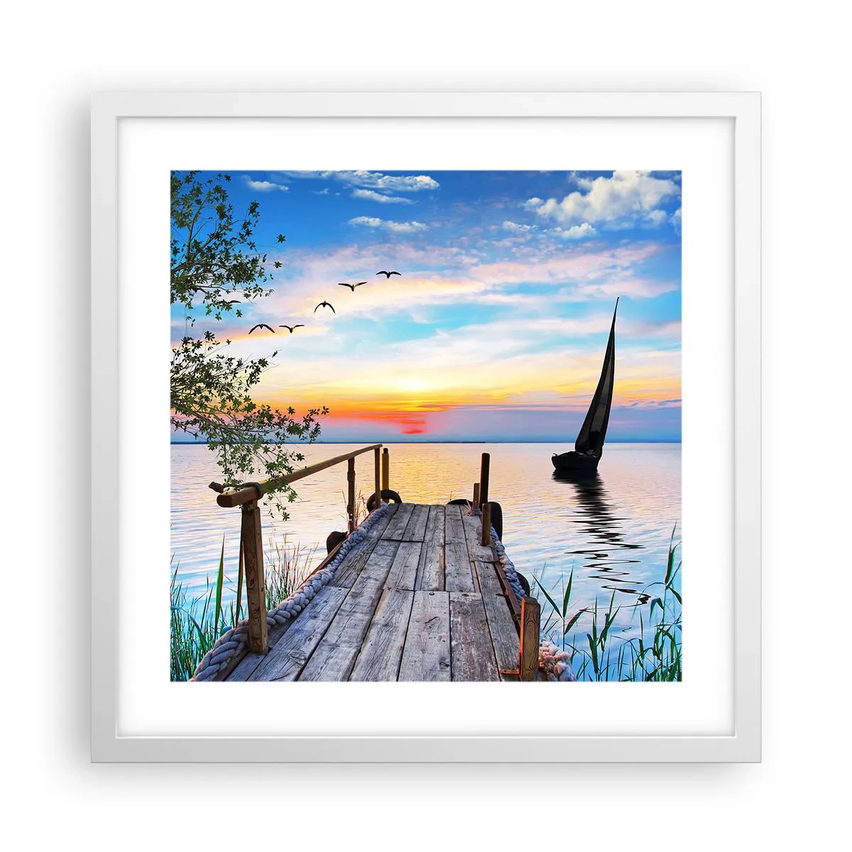 Affiche dans un cadre blanc - Poster - Bonsoir! - 40x40 cm