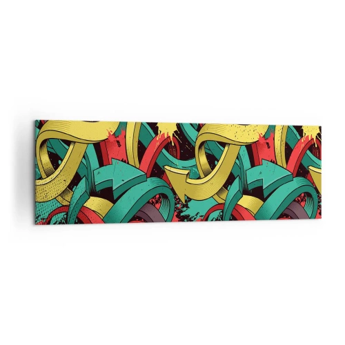 Impression sur toile - Image sur toile - Des flèches abstraites aux couleurs vives créant le chaos - 160x50cm - Quel chemin vers le but ? - Décoration murale moderne pour le salon et la chambre ARTTOR