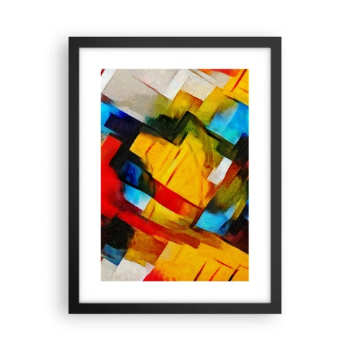 Affiche dans un cadre noir - Poster - Une superposition multicolore - 30x40 cm