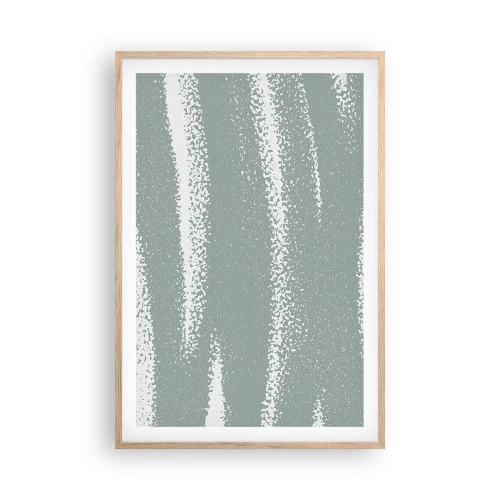 Affiche dans un chêne clair - Poster - Abstraction dans un climat hivernal - 61x91 cm