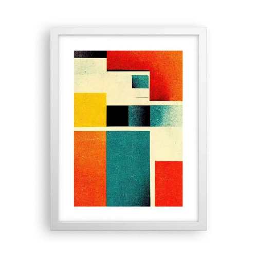 Affiche dans un cadre blanc - Poster - Abstraction géométrique – bonne énergie - 30x40 cm