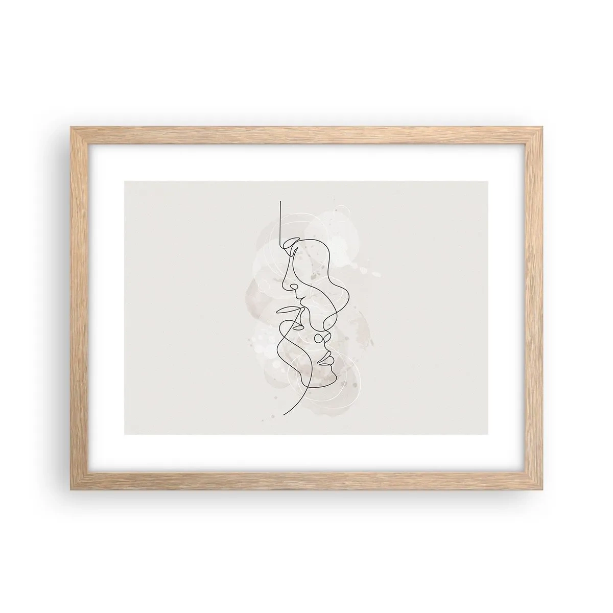 Affiche dans un chêne clair - Poster - Emmêlé dans une étreinte - 40x30 cm