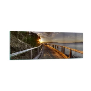 Impression sur verre - Image sur verre - Aller, aller tout le temps en direction du soleil - 90x30 cm