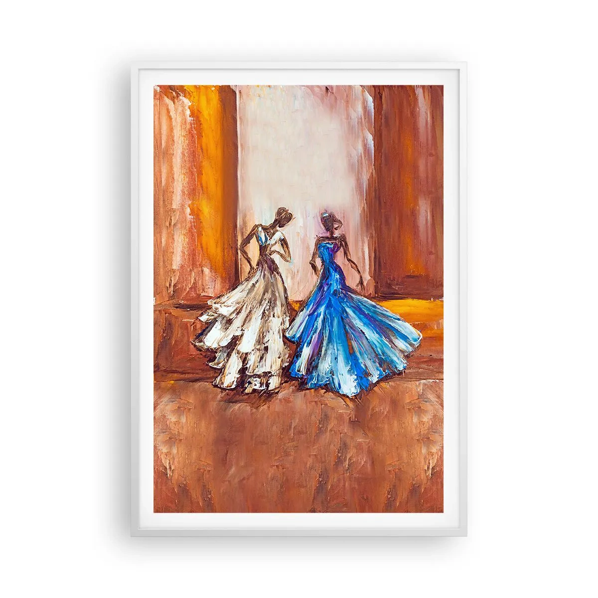 Affiche dans un cadre blanc - Poster - Un duo reconnaissant - 70x100 cm