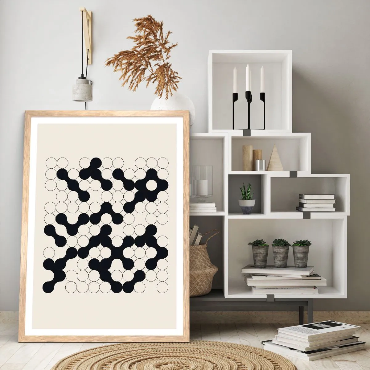 Affiche dans un chêne clair - Poster - Jeu chinois – variation - 50x70 cm