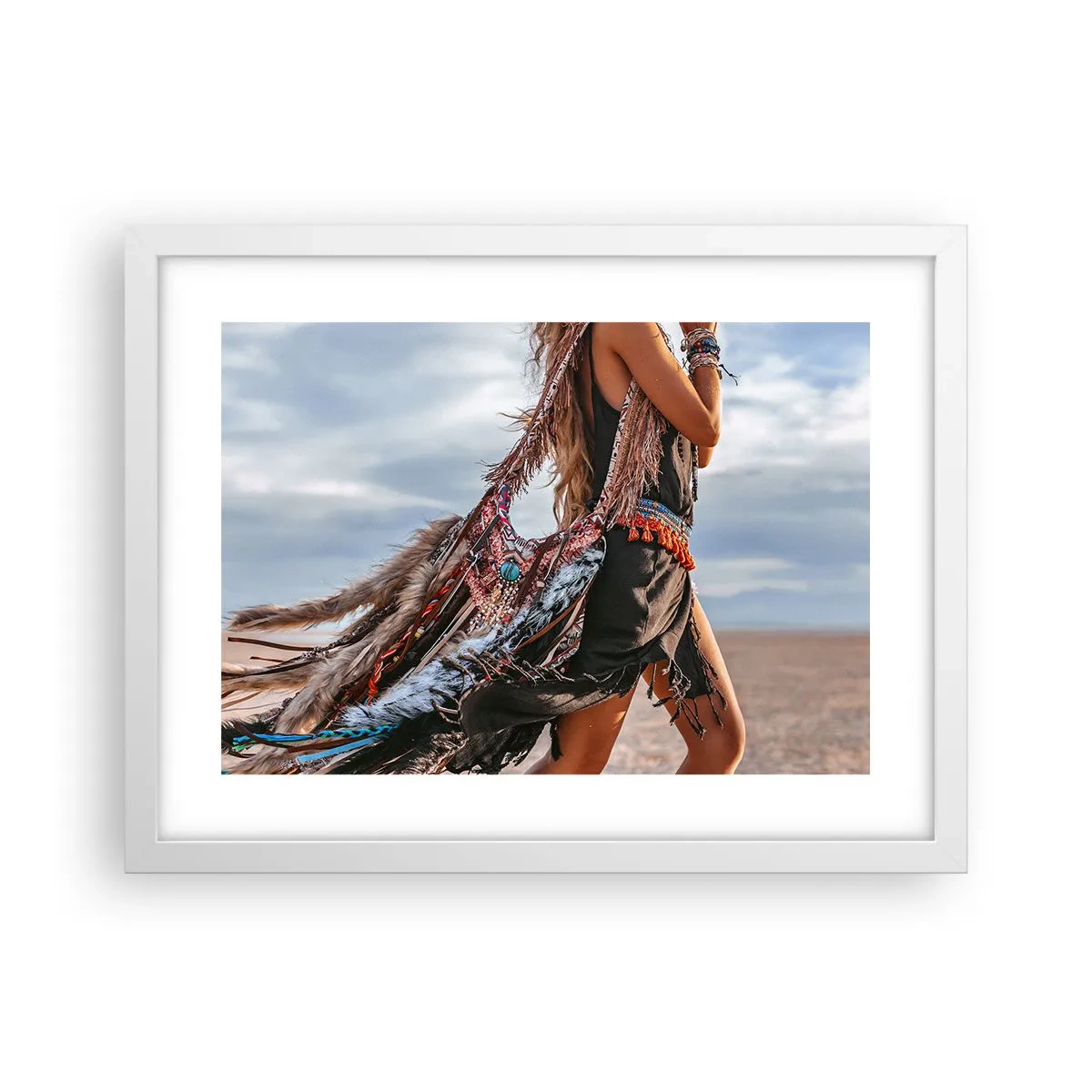 Affiche dans un cadre blanc - Poster - La fille du chaman - 40x30 cm