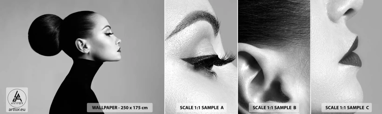 Échantillon De Papier Peint Standard Eco - Néfertiti moderne - Femme, Coiffure, Modèle - 100x30 cm