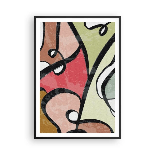 Affiche dans un cadre noir - Poster - Pirouettes parmi les couleurs - 70x100 cm