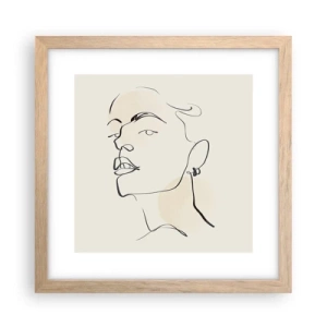 Affiche dans un chêne clair - Poster - Regard fier - 30x30 cm
