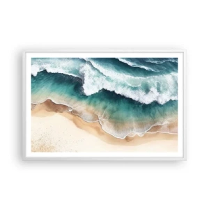 Affiche dans un cadre blanc - Poster - La rencontre éternelle - 91x61 cm