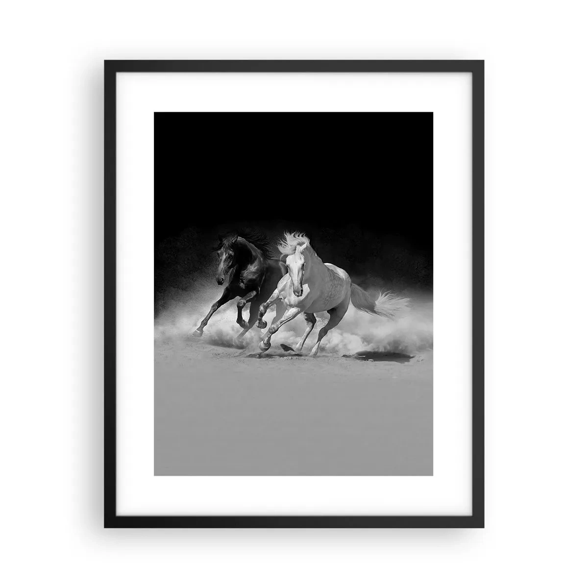 Affiche dans un cadre noir - Poster - Galop de la liberté - 40x50 cm