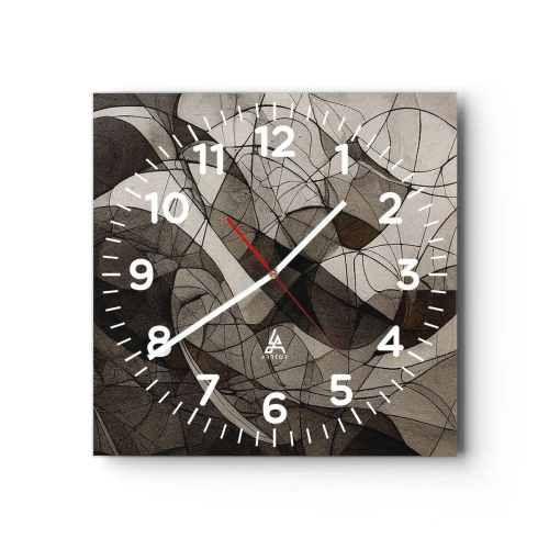 Horloge murale - Pendule murale - Circulation des couleurs de la terre - 40x40 cm