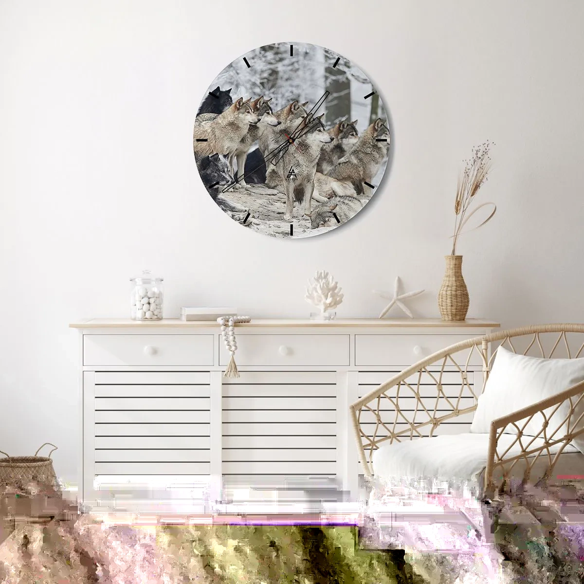 Horloge murale - Pendule murale - Famille et amis - 30x30 cm