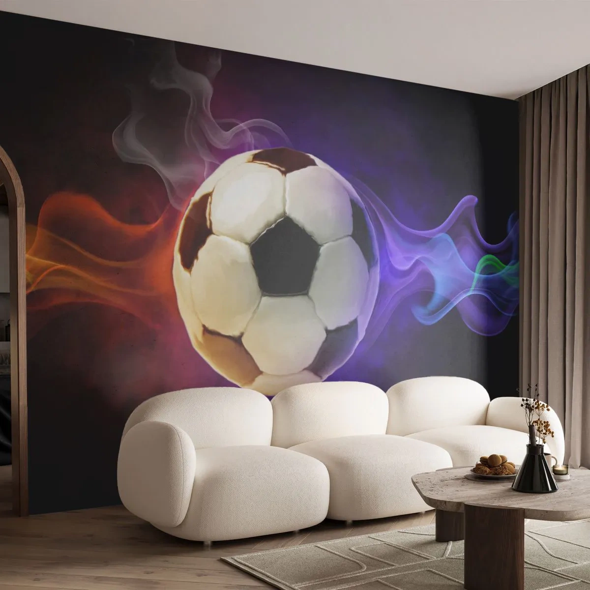 Papier Peint Autocollant Deluxe Sticker - Le pouvoir magique du jeu - Abstraction, sport, Football - 300x210 cm
