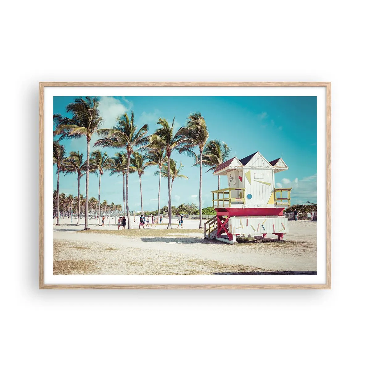 Affiche dans un chêne clair - Poster - Une belle journée devant toi - 100x70 cm