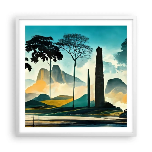Affiche dans un cadre blanc - Poster - Toujours de plus en plus haut - 60x60 cm