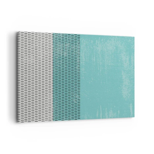 Impression sur toile - Image sur toile - Composition géométrique avec turquoise et lignes - 100x70cm - Composition équilibrée - Décoration murale moderne pour le salon et la chambre ARTTOR