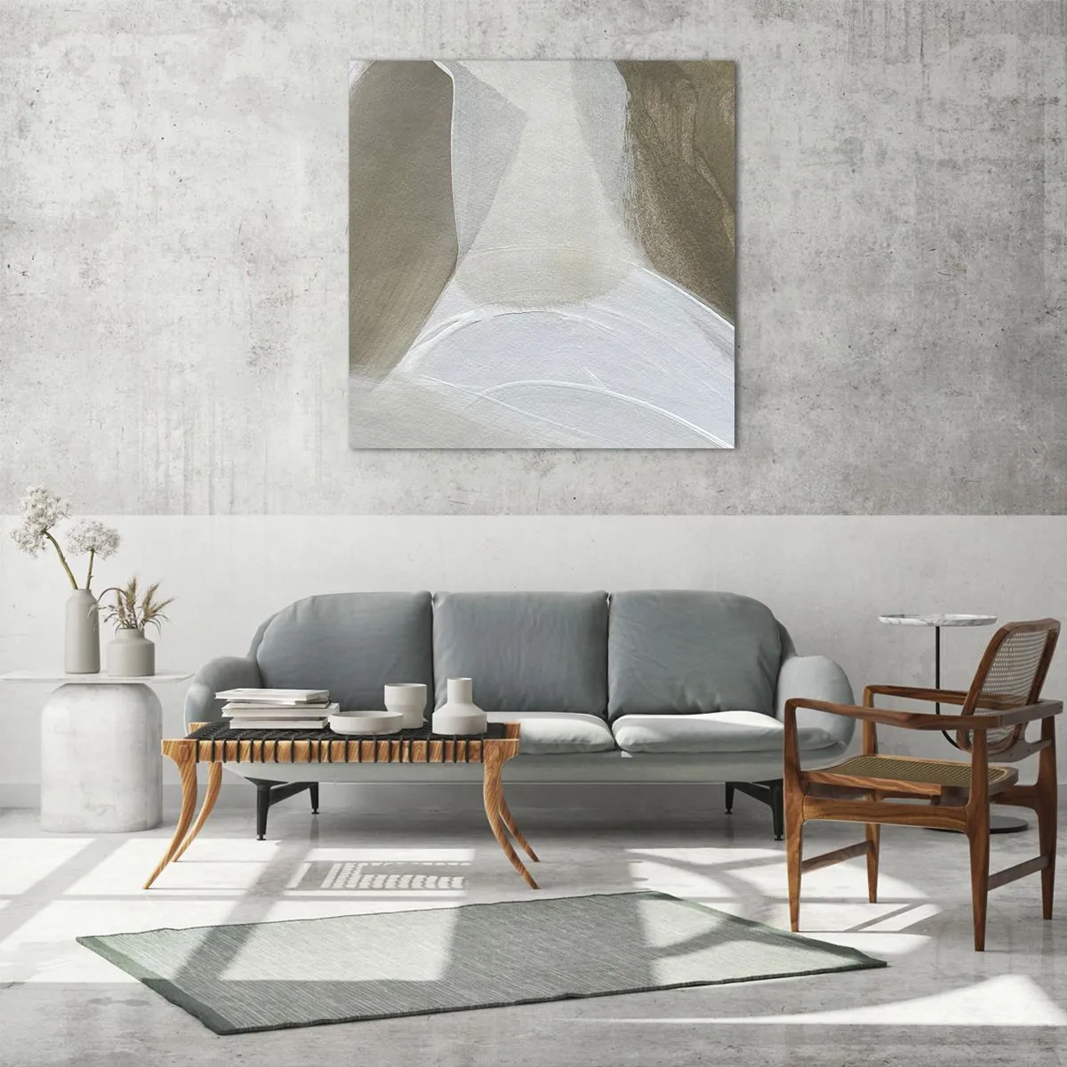 Impression sur verre - Image sur verre - Une vague de blanc - 60x60 cm