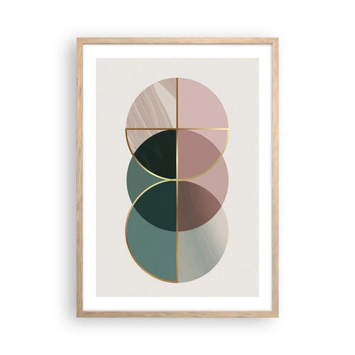Affiche dans un chêne clair - Poster - Cercles après cercles - 50x70 cm