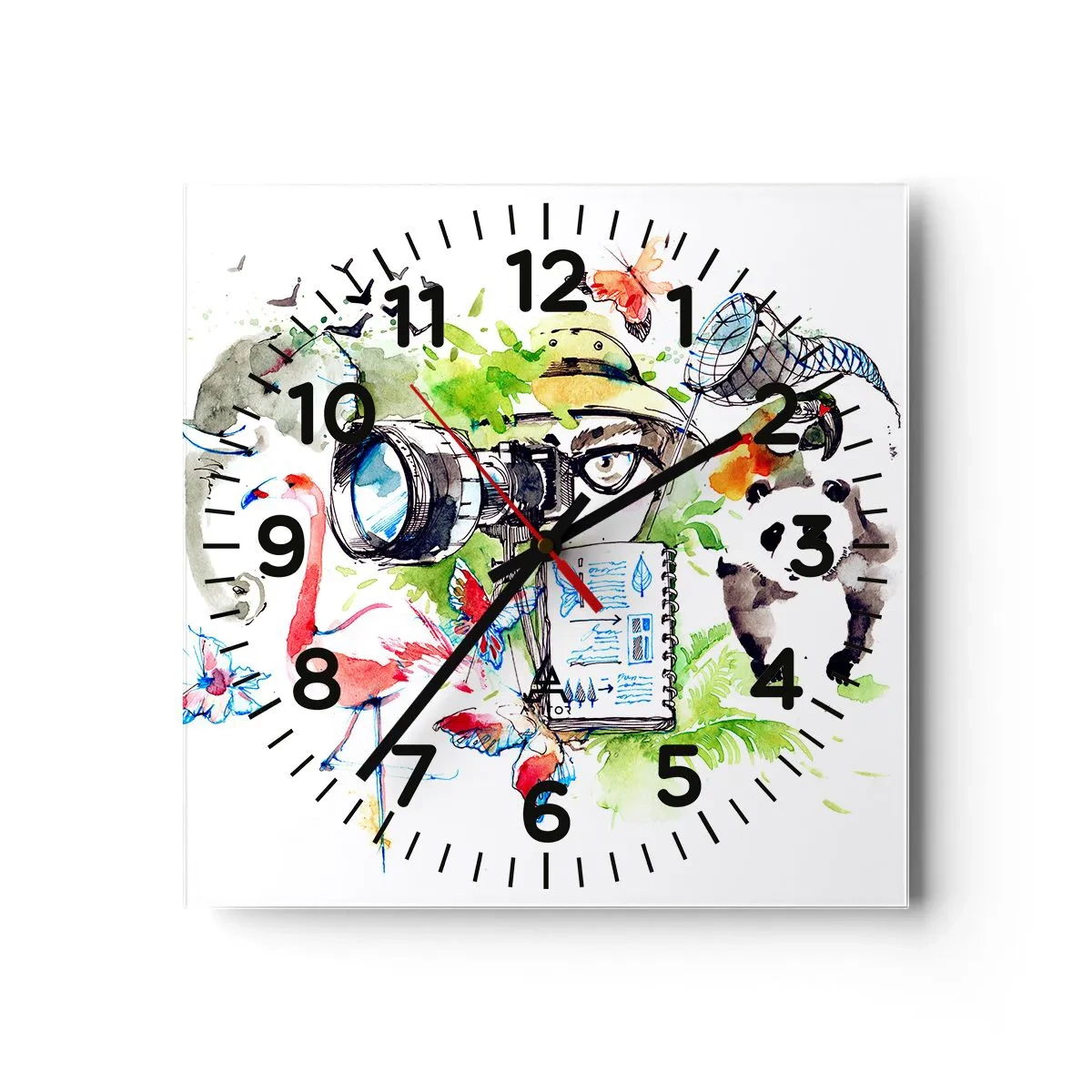 Horloge murale - Pendule murale - Dans l'objectif d'un voyageu - 40x40 cm