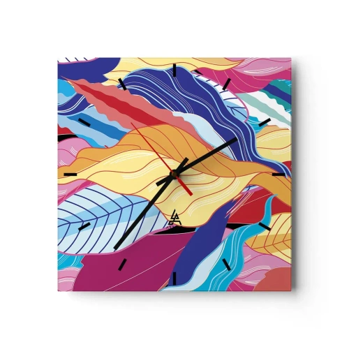 Horloge murale - Pendule murale - Un désordre coloré - 40x40 cm