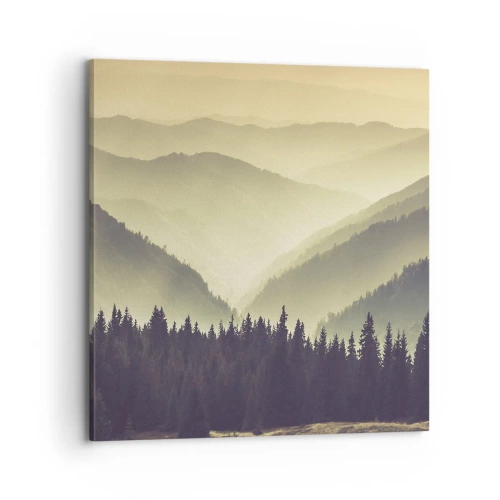 Impression sur toile - Image sur toile - Derrière les sept montagnes… - 70x70 cm