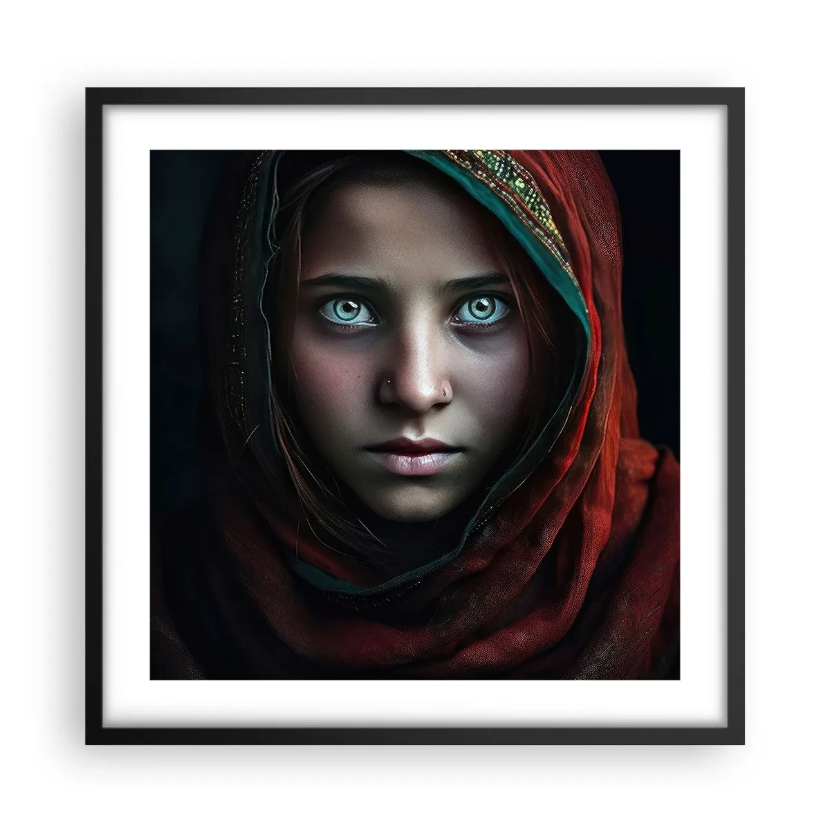Affiche dans un cadre noir - Poster - Princesse orientale - 50x50 cm