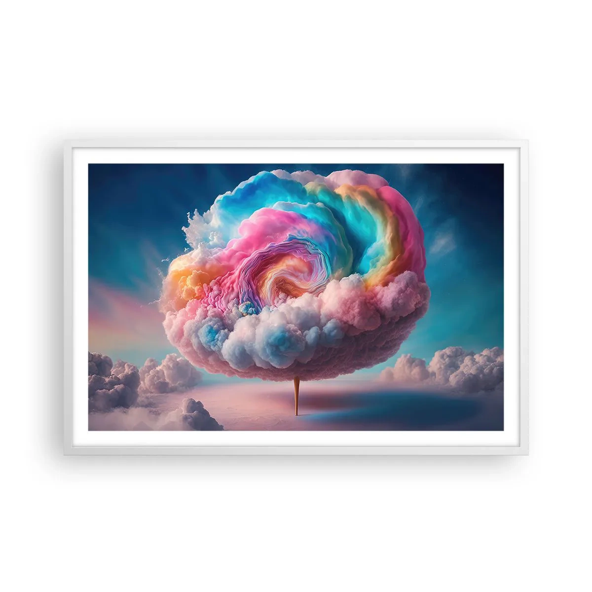 Affiche dans un cadre blanc - Poster - Le rêve d'un parc d'attractions - 91x61 cm