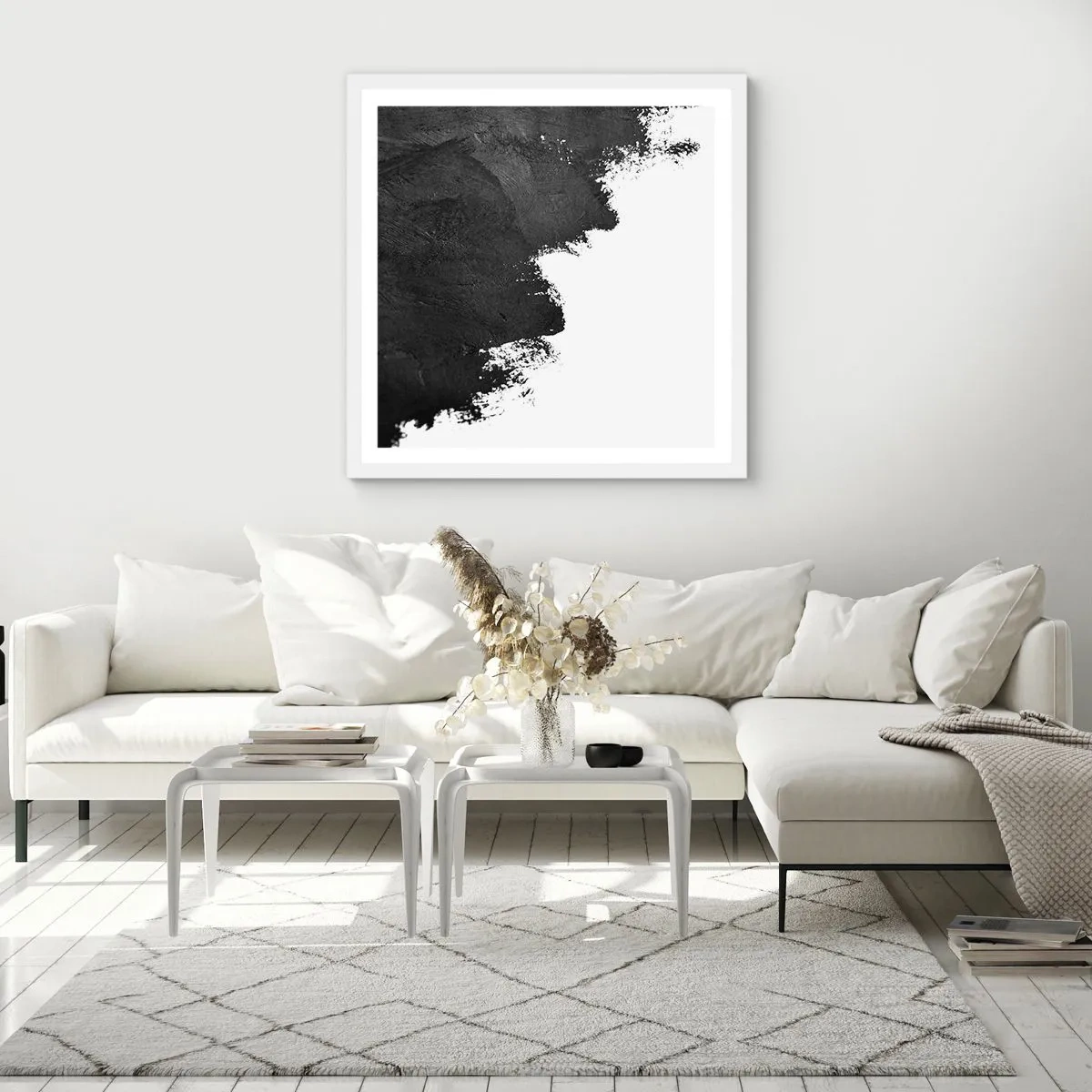 Affiche dans un cadre blanc - Poster - Éléments : terre - 60x60 cm