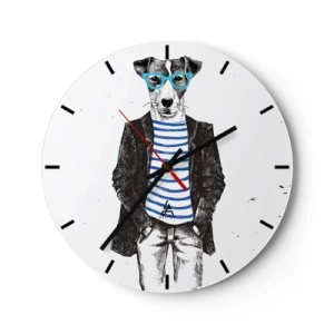 Horloge murale - Pendule murale - Un charme de chien - 40x40 cm