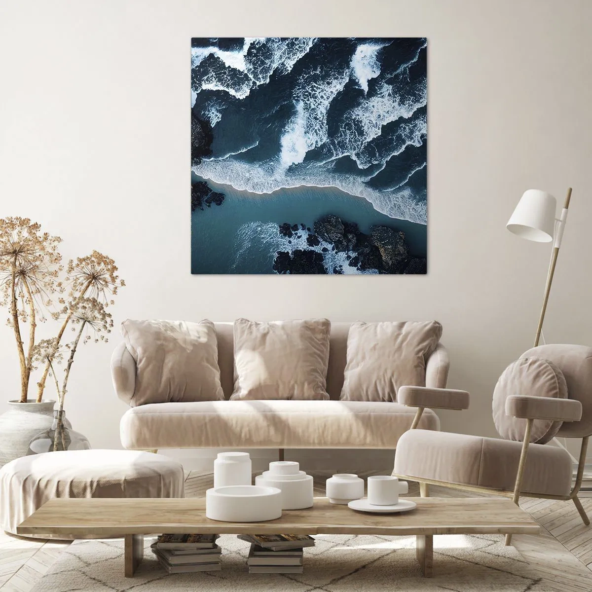 Impression sur toile - Image sur toile - Enveloppé par les vagues - 30x30 cm