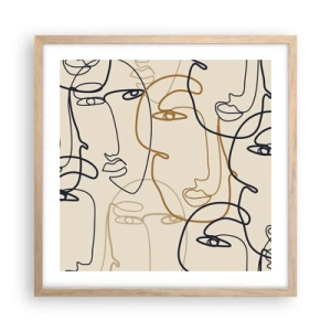 Affiche dans un chêne clair - Poster - Portrait multiplié - 50x50 cm