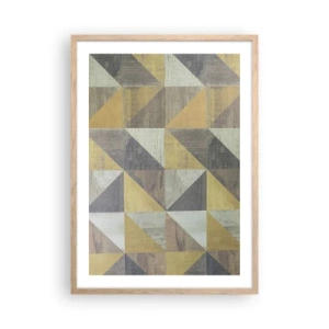 Affiche dans un chêne clair - Poster - Suivant l'angle du triangle - 50x70 cm