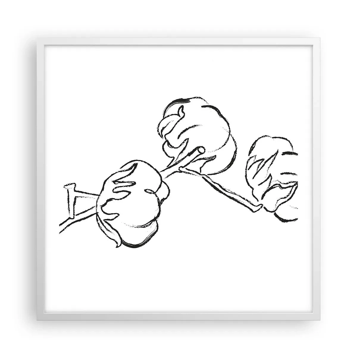 Affiche dans un cadre blanc - Poster - Duvet de coton - 60x60 cm