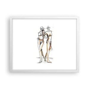 Affiche dans un cadre blanc - Poster - Étude de la grâce - 50x40 cm