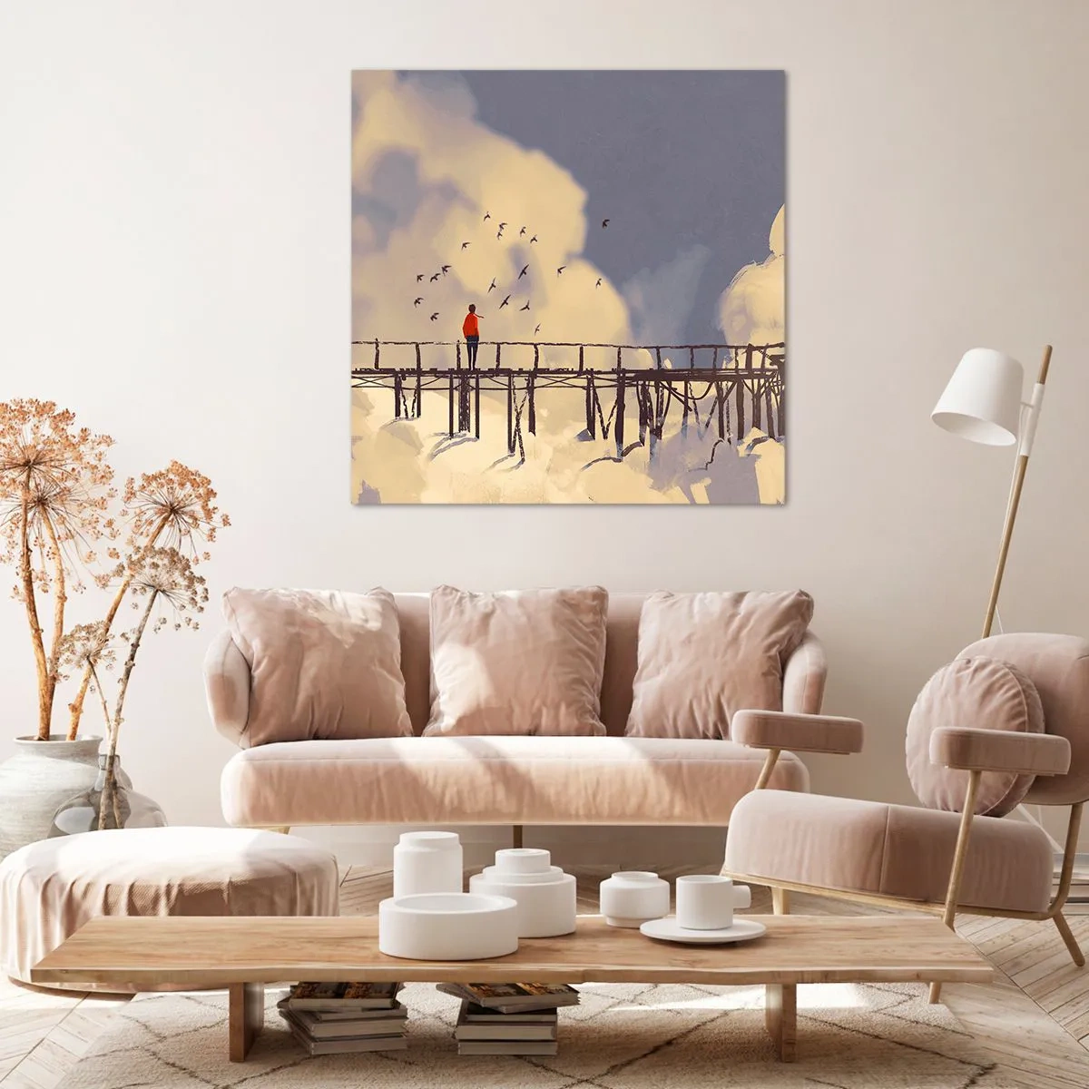 Impression sur toile - Image sur toile - Bleu nostalgie - 60x60 cm