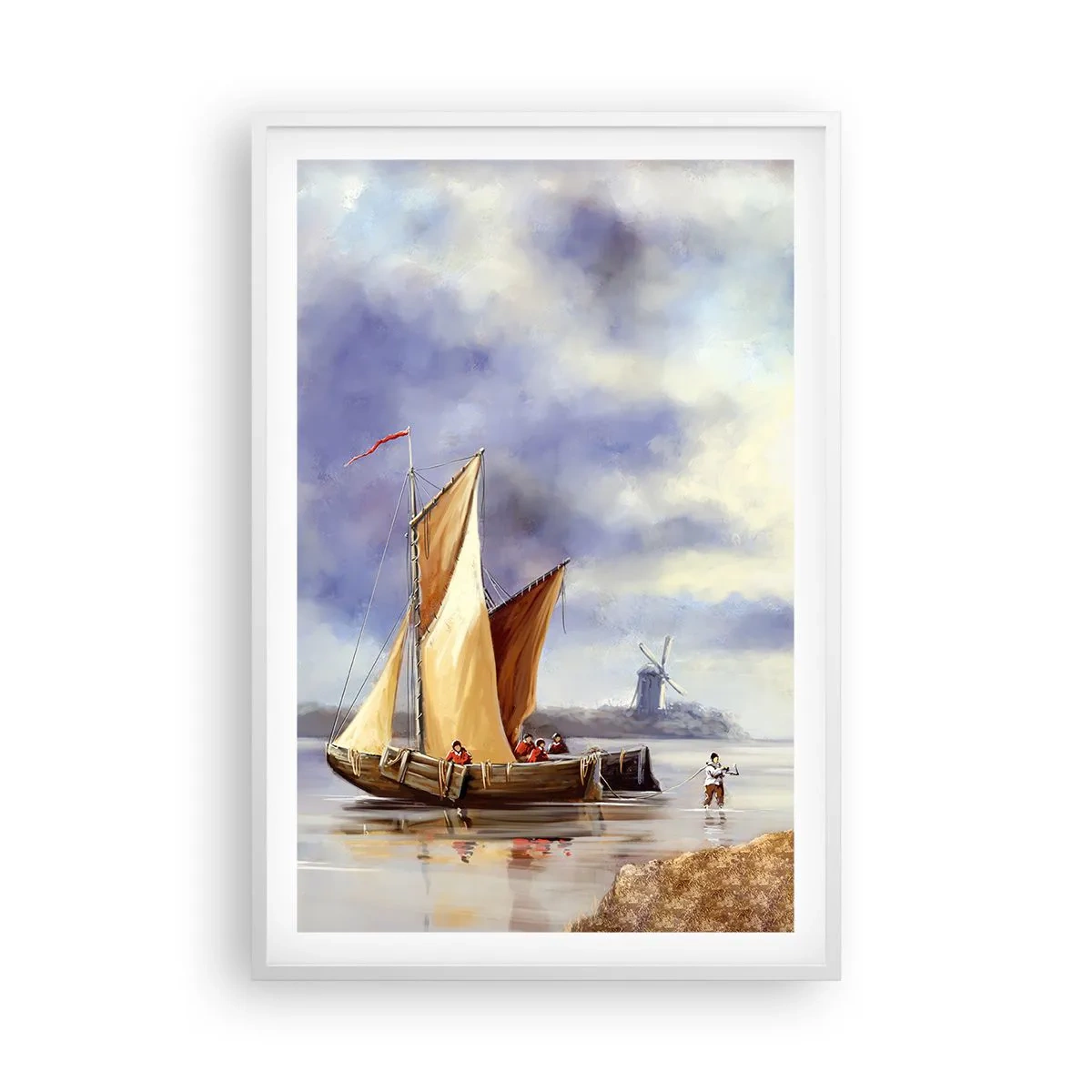 Affiche dans un cadre blanc - Poster - Retour de marin - 61x91 cm